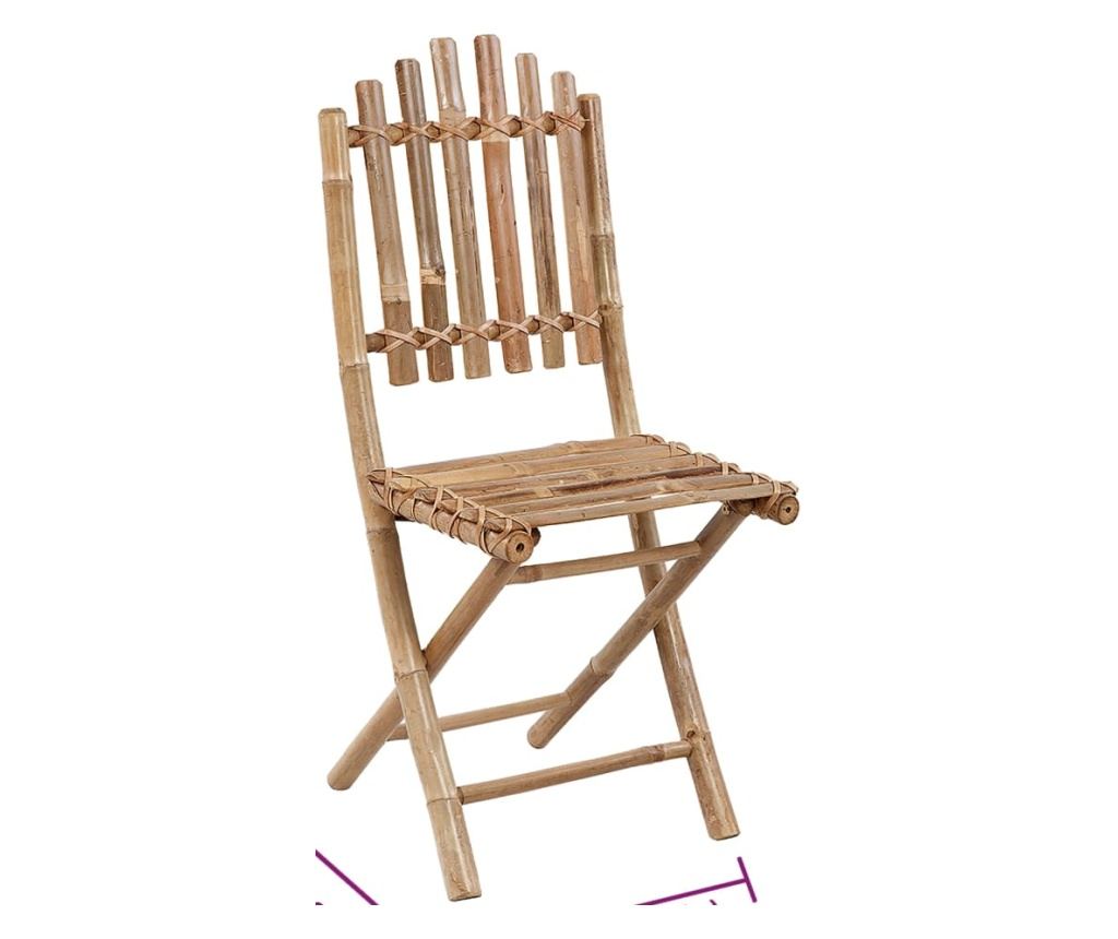 Сгъваеми градински столове, 2 бр., с възглавници, бамбук - 11