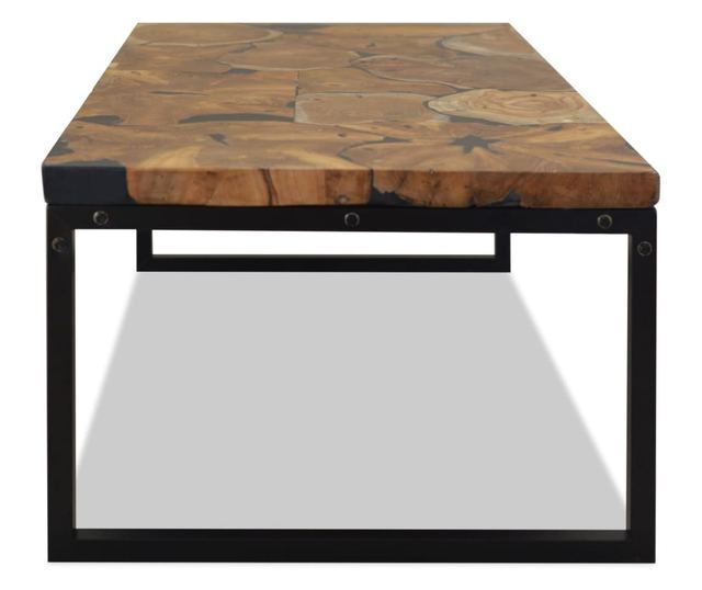 Stolić za kavu od tikovine i smole, 110 x 60 x 40 cm