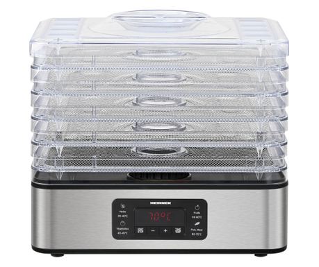 Deshidrator de alimente Heinner DryMaster Pro HFD-K400SS, 200-400, 5 tavi inox, display LED