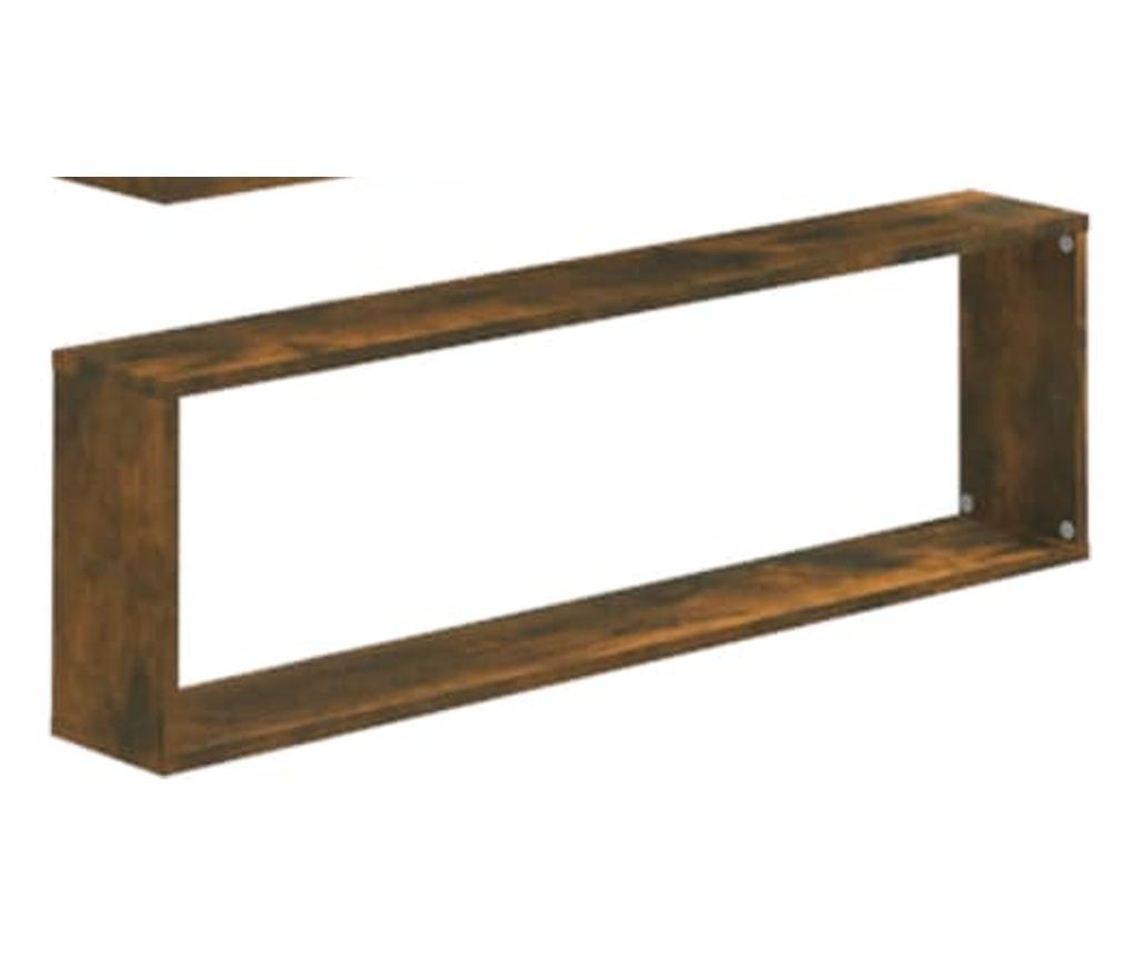 Kocka falipolcok, 4 db, füstölt tölgy 100x15x30 cm fa - 2