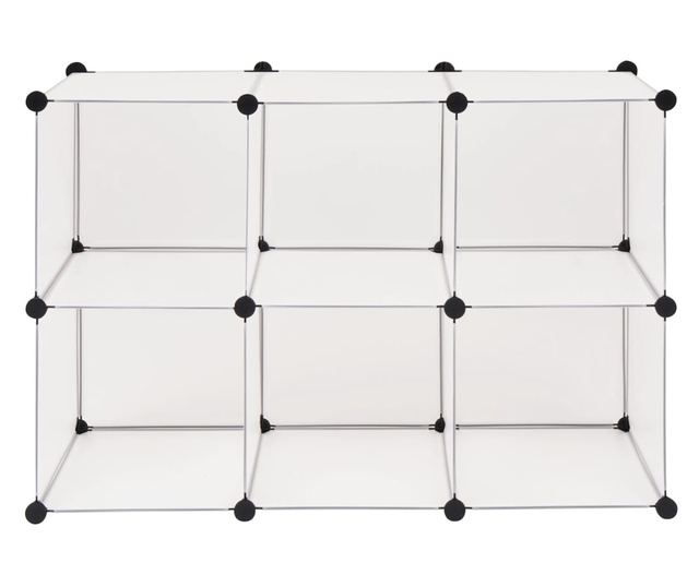 Ormar za pohranu u obliku kocke, 6 pretinaca, bijeli