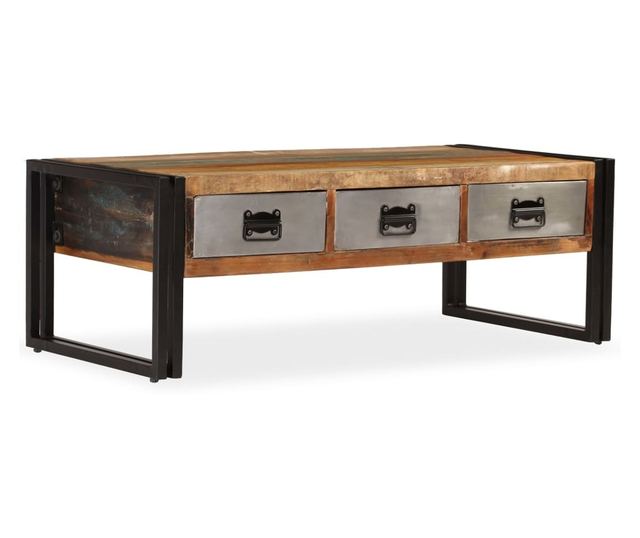 Stolić za kavu s 3 ladice, 100x50x35 cm, reciklirano masivno drvo