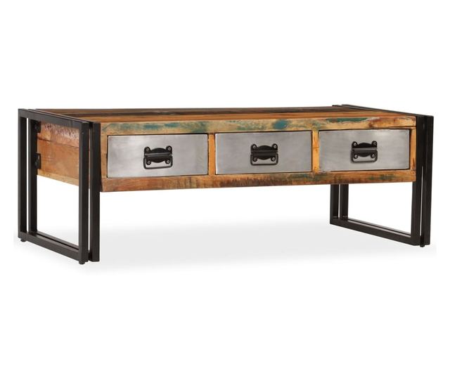 Stolić za kavu s 3 ladice, 100x50x35 cm, reciklirano masivno drvo