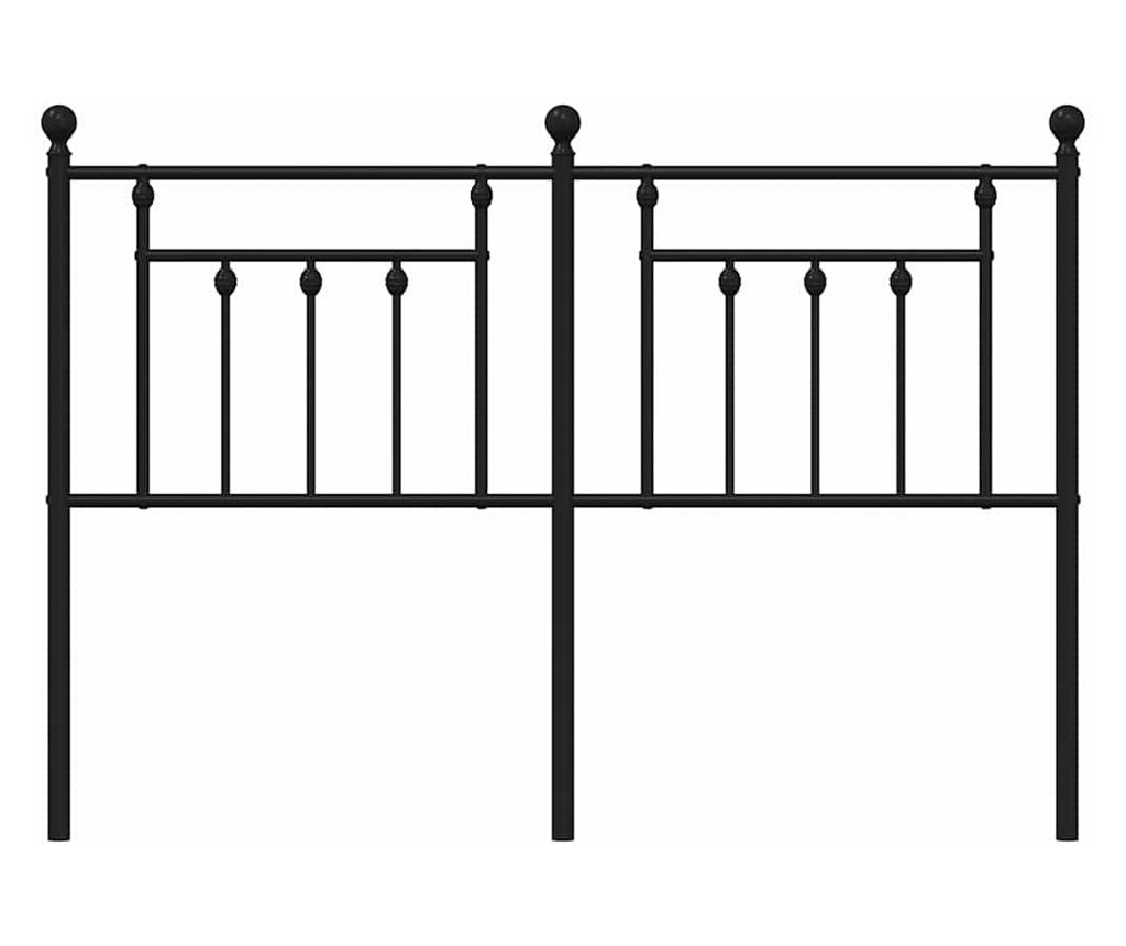 Metalni krevetni uzglavlje, crno, 150 cm - 4