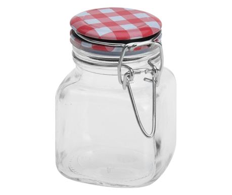 Sada 2 dóz na koření Excellent Houseware, sklo a kov, 5x8 cm, 90 ml, červená