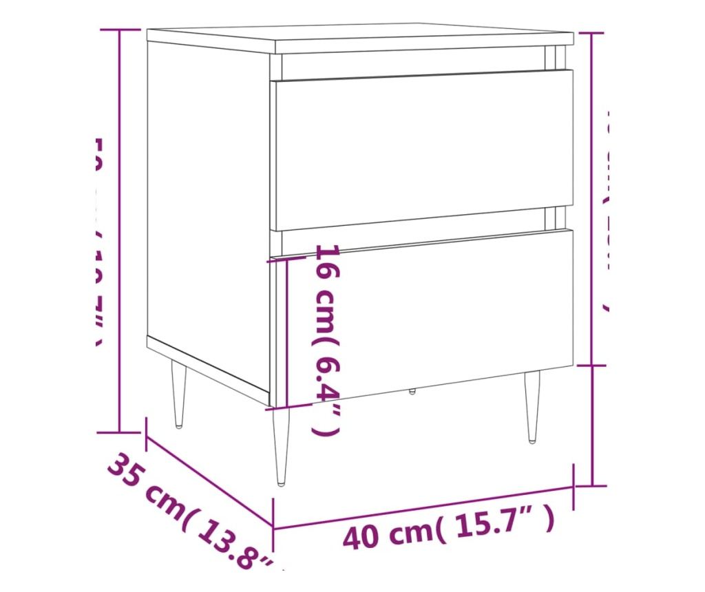 Noćni ormarići, 2 kom., sonoma hrast, 40x35x50 cm, kompozitno drvo - 11