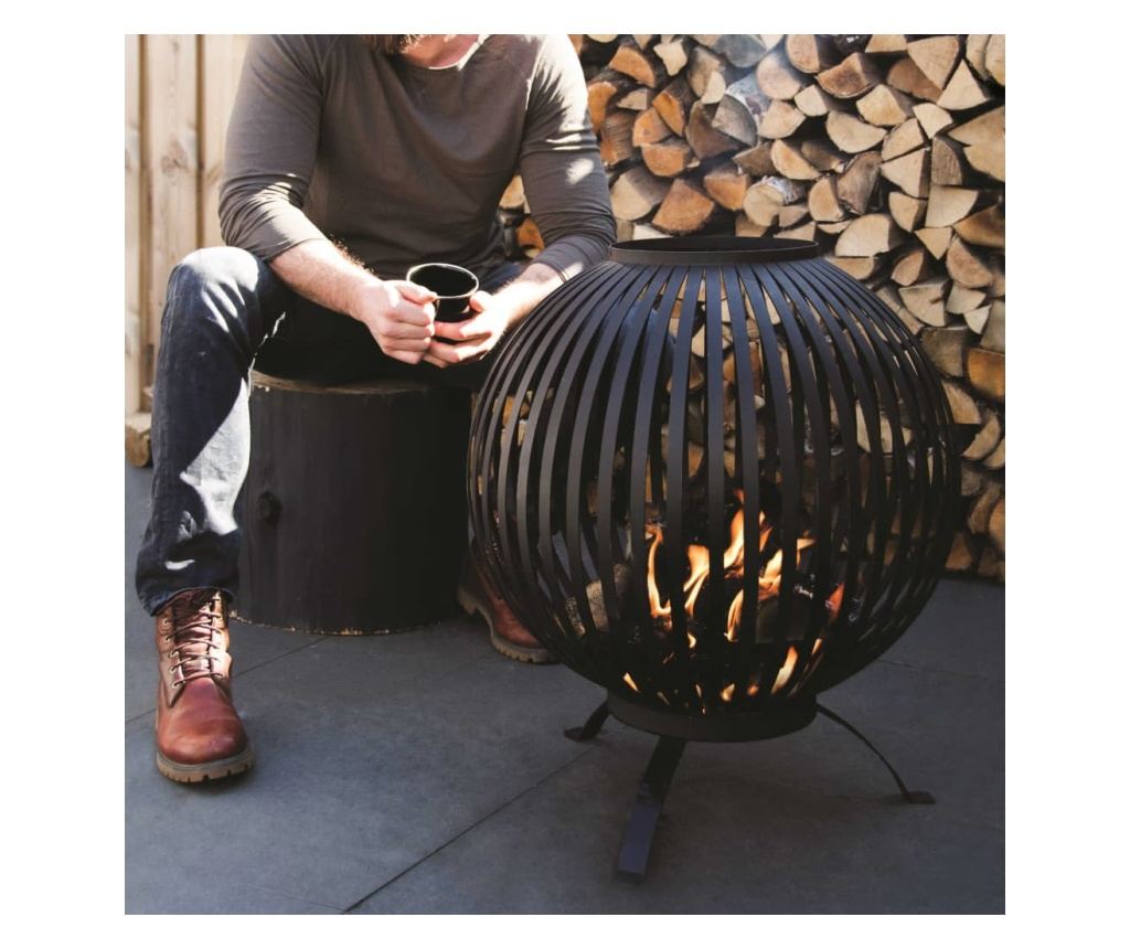 Esschert Design Posuda za vatru, crna, trake od ugljičnog čelika FF400 - 8