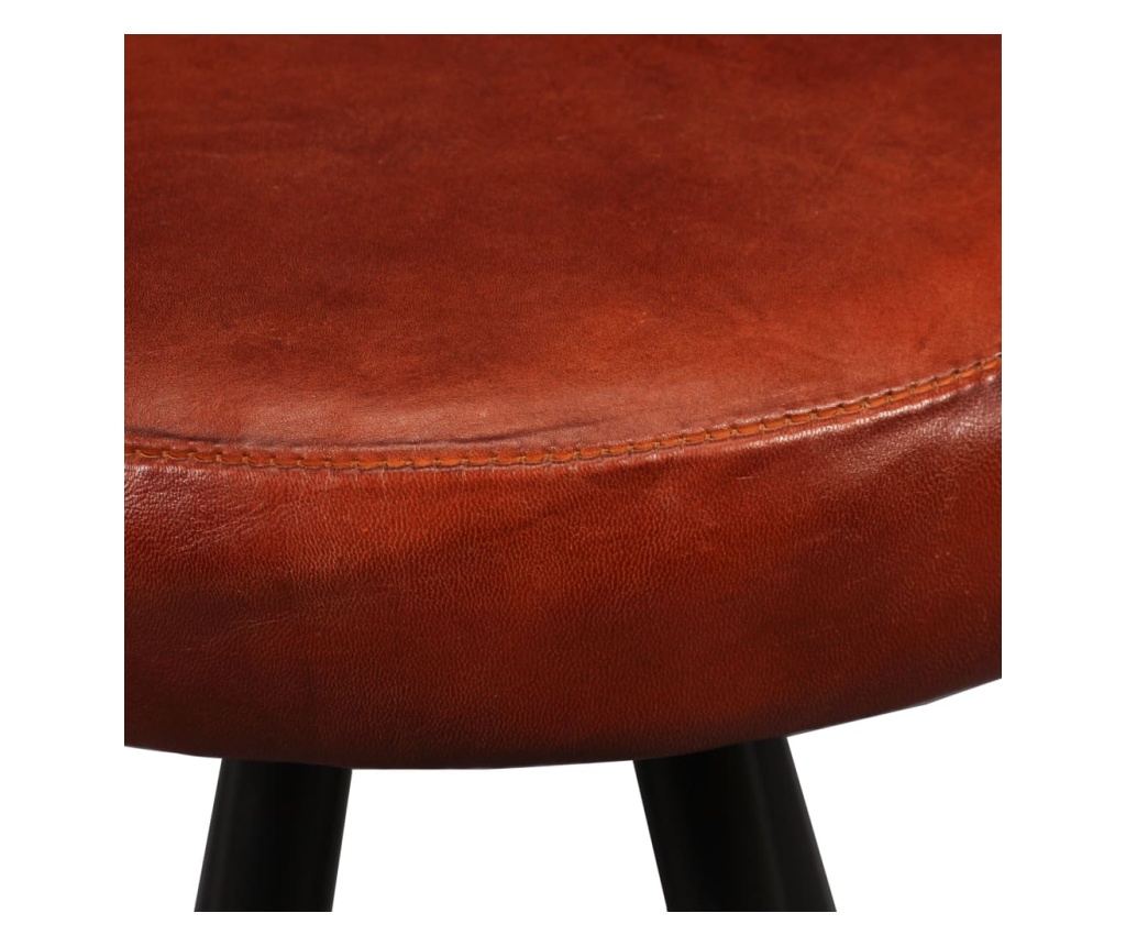 Мебели за бар, комплект от 5 части, масивно рециклирано дърво и естествена кожа - 12