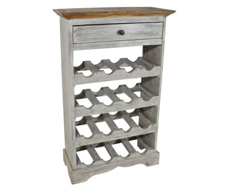 Suport sticle de vin, lemn masiv reciclat, 55 x 23 x 85 cm