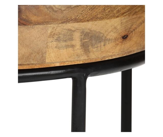 Stolić za kavu, 50x40 cm, masivno drvo manga i čelik