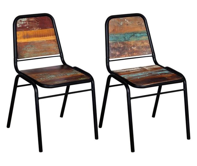 Stolice za blagovaonicu, 2 kom., reciklirano masivno drvo