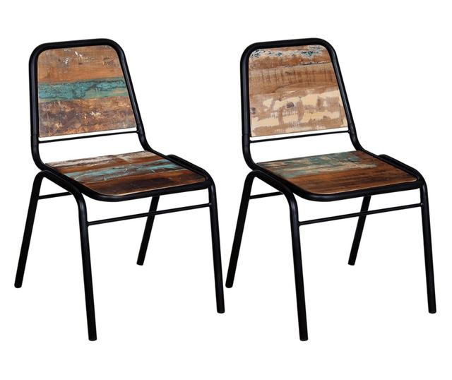 Stolice za blagovaonicu, 2 kom., reciklirano masivno drvo