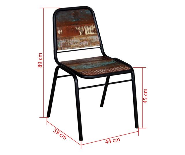 Stolice za blagovaonicu, 2 kom., reciklirano masivno drvo