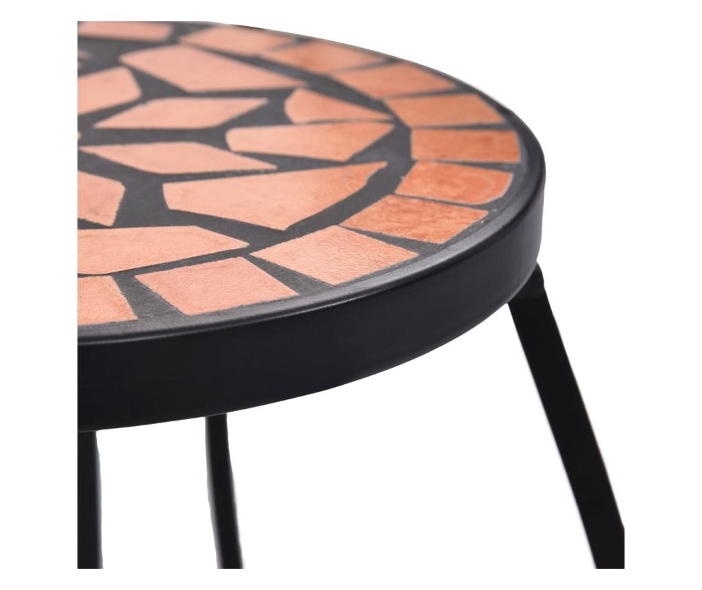 Mozaikni stolovi, 3 kom., ciglasto crvena, keramika - 7