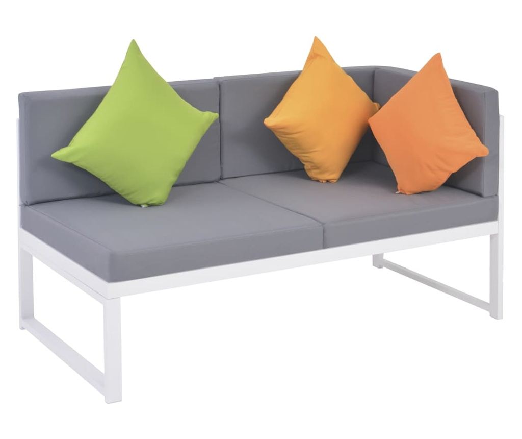 Set vrtnega pohištva s blazinami, 4 kosi, aluminij in WPC - 6