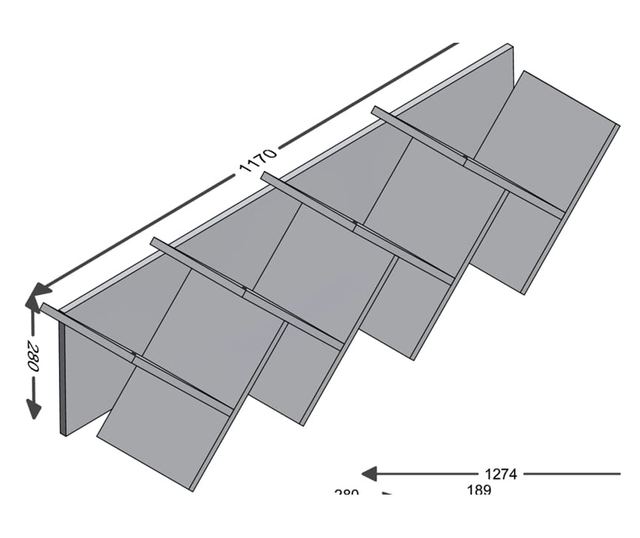 FMD Geometrikus fgg knyvespolc, tlgy s fekete