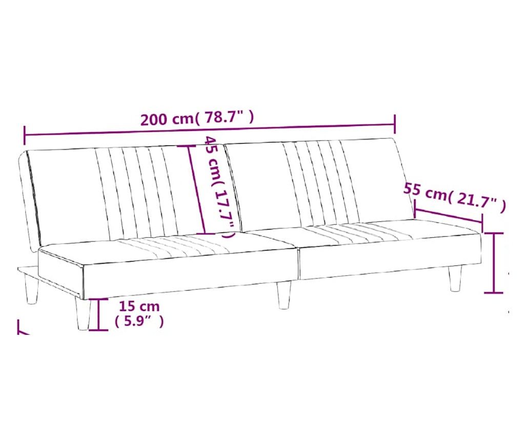 Разтегателен диван, светло жълт, текстилна материя - 11