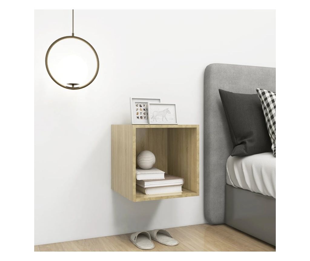 Fali szekrény, Sonoma tölgy, 37x37x37 cm, laminált forgácslap - 5