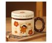 Cana din ceramica, Cyrax, Cana pentru Cafea, Ceai, Cana Universala, Unisex, Cana cu Capac, 9 x 8 x 8 cm, 400 ml, Model Fetita cu