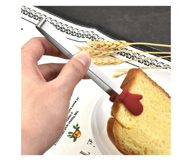 Cleste Creativ pentru Mancare, Cyrax, Model Manusi din Silicon, 14.5x3 cm, Rezistent la Temperaturi Inalte si Coroziune, Rosu