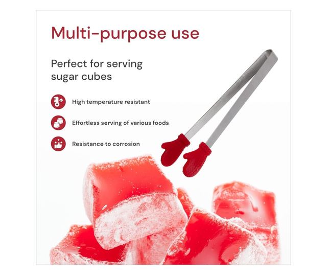 Cleste Creativ pentru Mancare, Cyrax, Model Manusi din Silicon, 14.5x3 cm, Rezistent la Temperaturi Inalte si Coroziune, Rosu