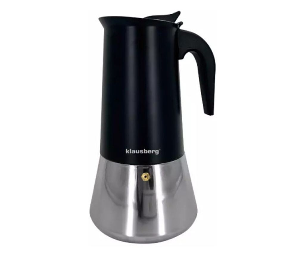 Klausberg KB 7847 Μοκέτα καφέ Cuban, 12 φλιτζάνια, 600 ml, Ανοξείδωτο ατσάλι, Επαγωγική, Μαύρο/Inox - 3
