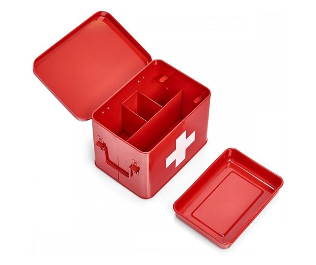 Метална кутия за лекарства, 21.5 x 16 x 16 cm