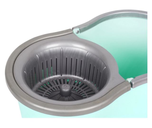 Кофа за моп KlaussTech, вместимост 12 л, центробежна система и въртящ се моп, 360 градуса, компактна, лесна за употреба, синя