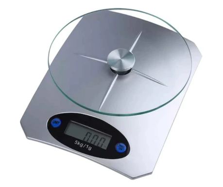 Cantar Klausstech Electronic De Bucatarie, Display Lcd, Precizie Cantarire 1 G, Platan Din Sticla Securizata, Mod De Cantarire G