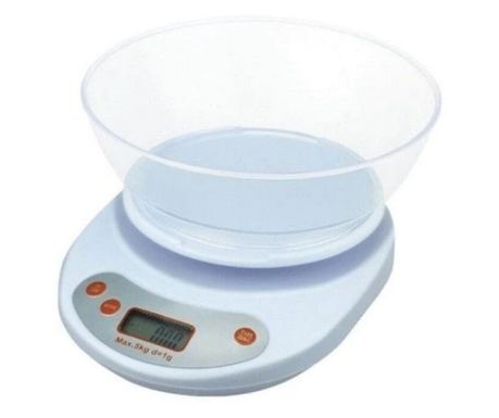 Cantar KlaussTech De Bucatarie Cu Bol , Max. 5kg, Alb