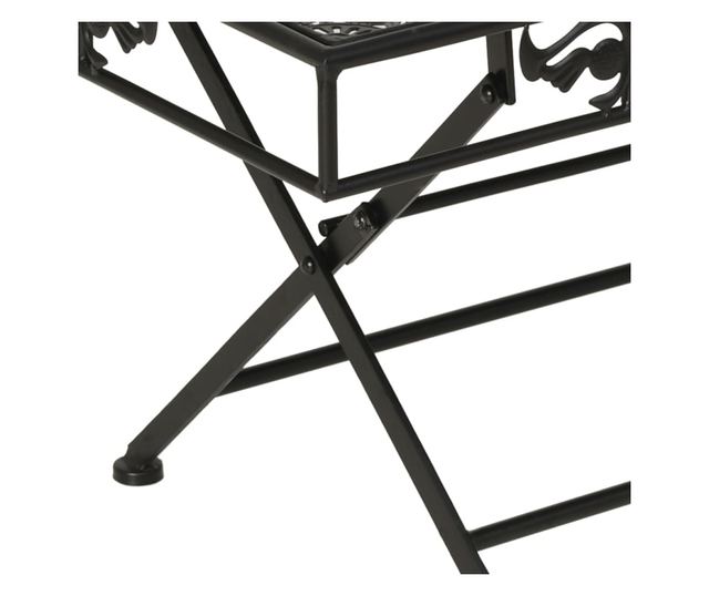 Sklopivi vintage crni stolić za kavu, 100x50x45 cm, metal