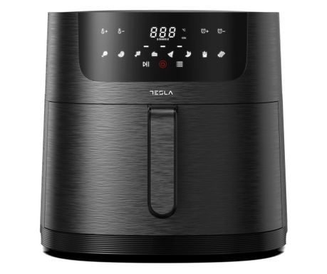 Friteuza aer cald Tesla AF800B, 8 L, 1800W, panou digital, 8 programe, negru