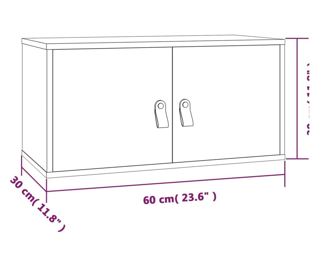 Omara, črna, 60x30x30 cm, masivno borovo les - 11