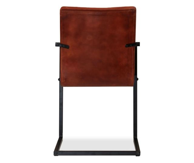 Kuhinjske stolice, 2 kom., smeđe, prirodna koža