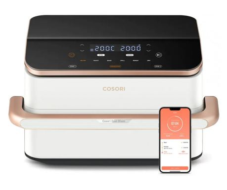 Двоен фритюрник с горещ въздух Cosori Dual Blaze TwinFry CAF-TF101S, 10 л, 6 програми, 35-240 C, Таймер, ThermoIQ, Синхронизиран