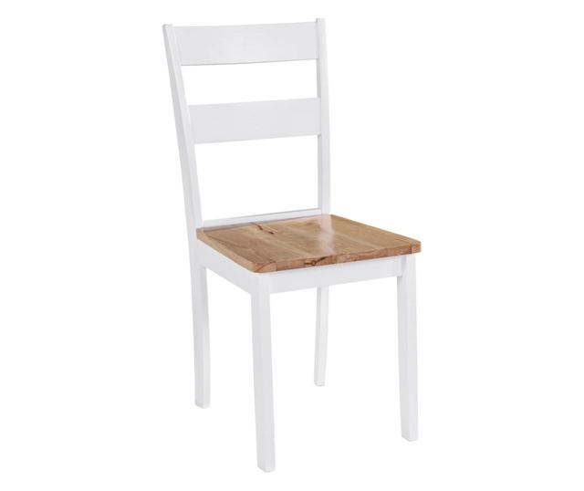 Kuhinjske stolice, 4 kom., bijele, masivno drvo hevea