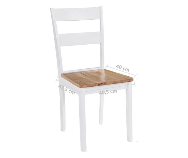 Kuhinjske stolice, 4 kom., bijele, masivno drvo hevea