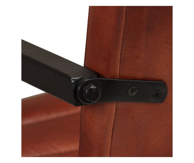 Kuhinjske stolice, 2 kom., smeđe, prirodna koža