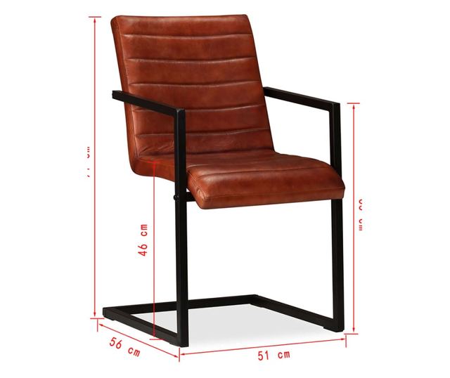 Kuhinjske stolice, 2 kom., smeđe, prirodna koža