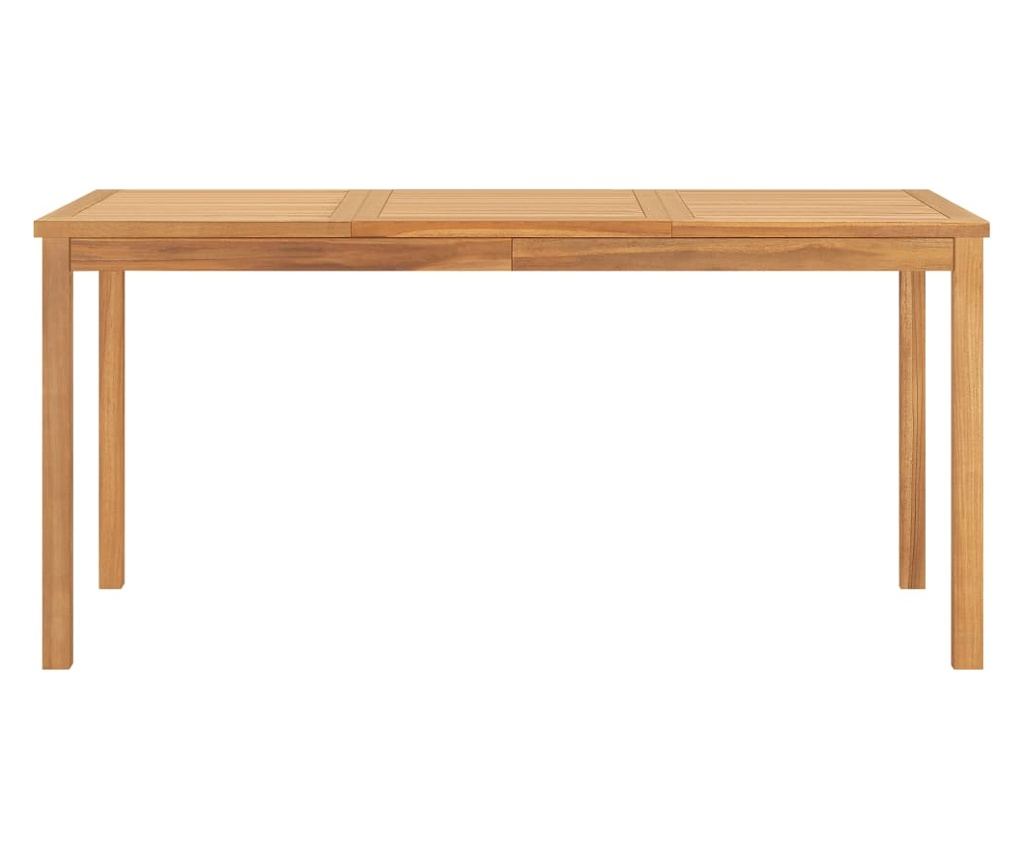 Комплект градински мебели, масивна тикова дървесина, 5 части - 9