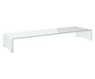 Stalak za TV/monitor, staklo, bijelo, 100x30x13 cm