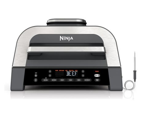 Ninja Foodi Smart DG551EU Grill Electric 6-în-1, 1760W, 6 Moduri de Gătire, Friteuză cu Aer 3.8L, Vas de Gătit 3.8L, Grill, 260°