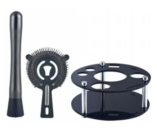 Set agitator cu accesorii Klausberg KB 7581, 10 buc, Suport, 720 ml, Grafit