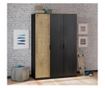 Black Collection 3-Door Wardrobe, 137x53x197cm