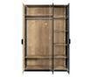 Black Collection 3-Door Wardrobe, 137x53x197cm