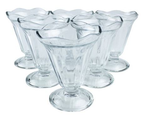 Комплект чаши за сладолед 225 мл 6 бр