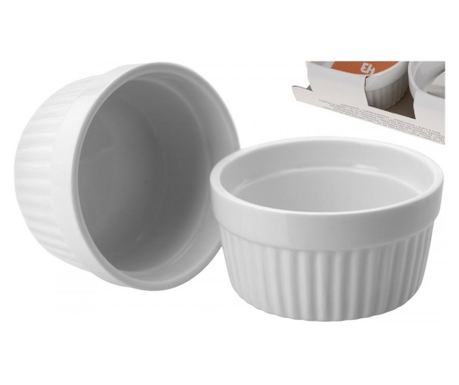 Set 2 ramekine White, portelan, 9x4.6 mm