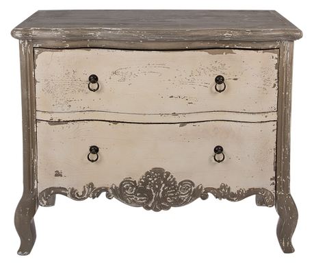 Vintage bézs-szürke fa komód 95x40x82 cm