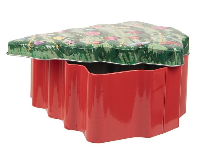 Multicolor Metal Christmas Box 18x15x7 cm