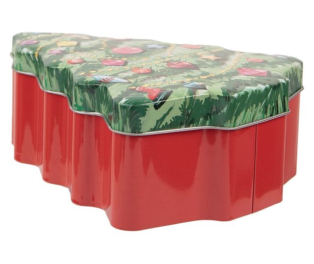 Multicolor Metal Christmas Box 18x15x7 cm